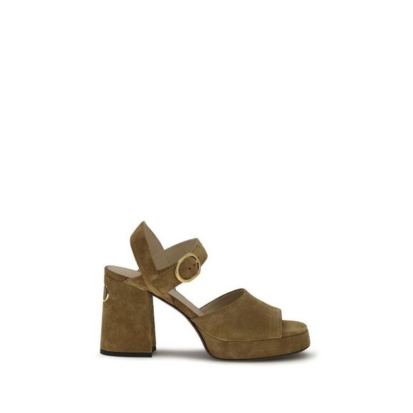 Valentino Garavani Shoes - Valentino Garavani Beige Calf Leather Bos Taurus Platform Women's Sandals